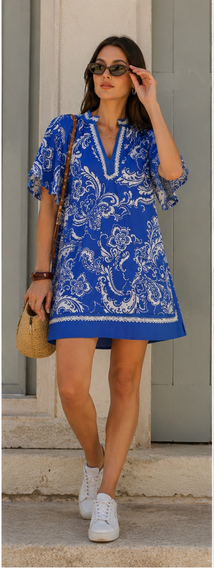 The Jacquard Two Tone Mini Dress
