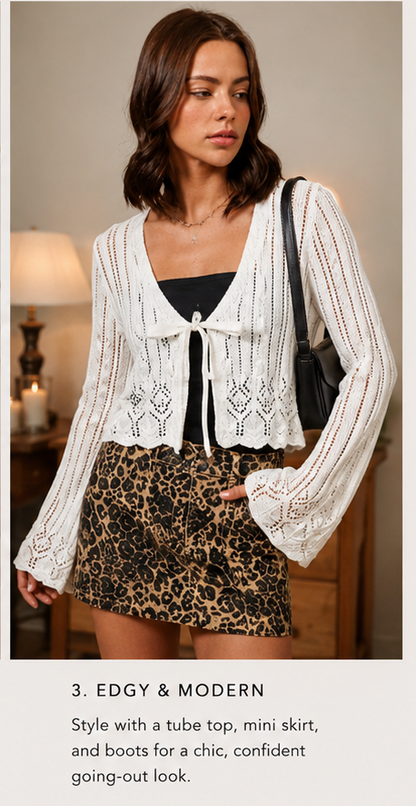 Ivy Knit Tie Cardigan