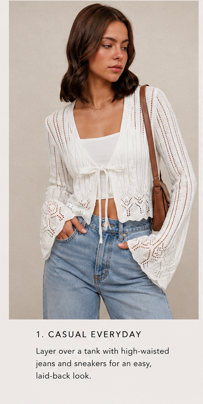 Ivy Knit Tie Cardigan