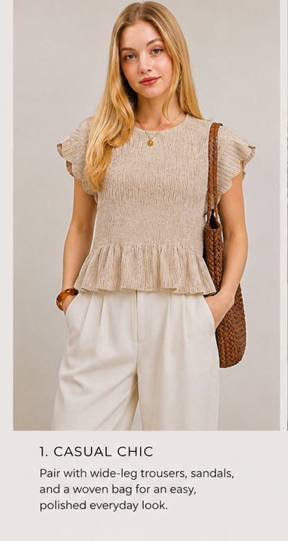 The Sienna Smocked Peplum Top