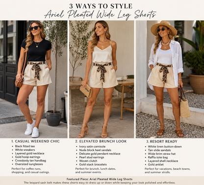 The Kimmie Pleated Wide Leg Shorts