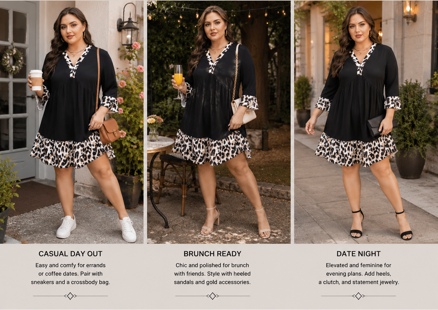 The Leo Ruffle Hem Mini PLUS Dress