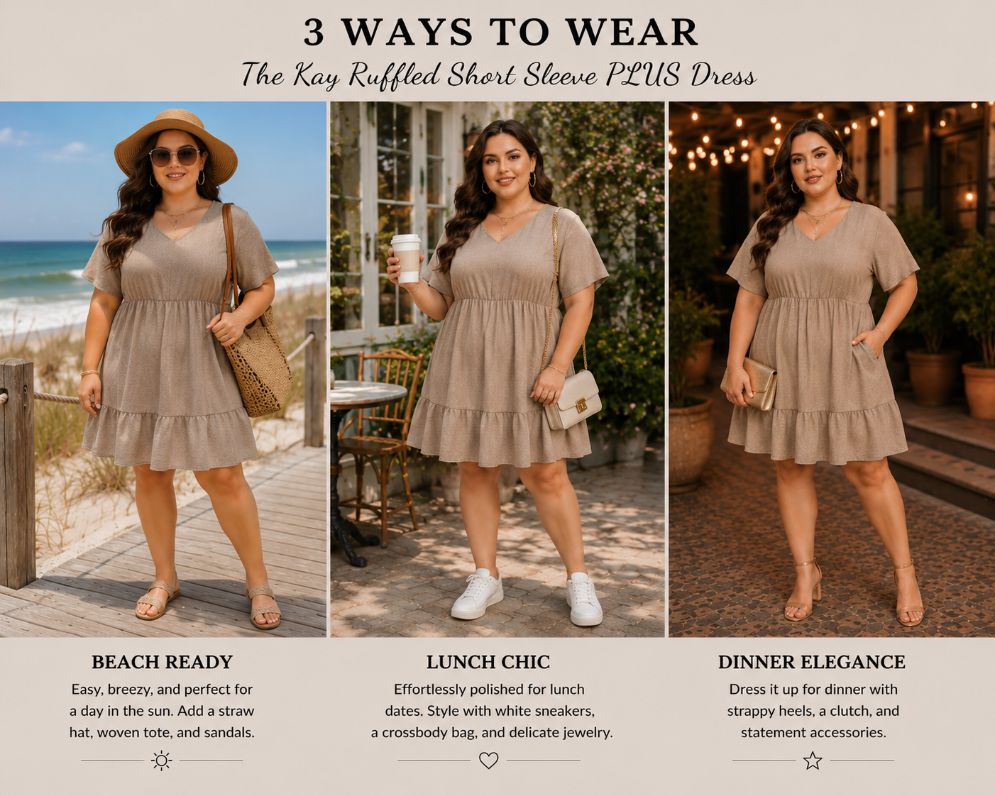 The Kay Ruffled Short Sleeve PLUS Dress