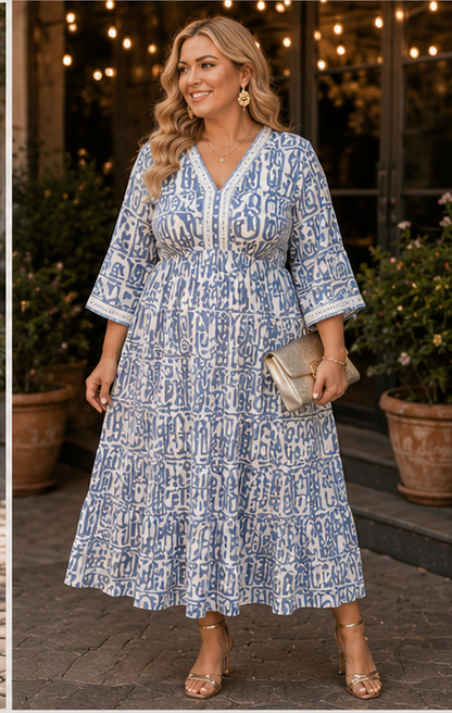 The Sally Bracelet Sleeve Long PLUS Dress