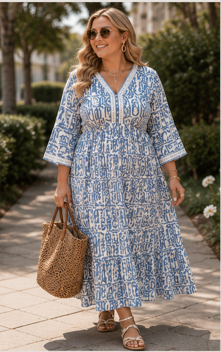 The Sally Bracelet Sleeve Long PLUS Dress