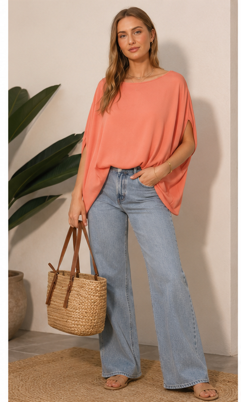 The Coral Cape Top