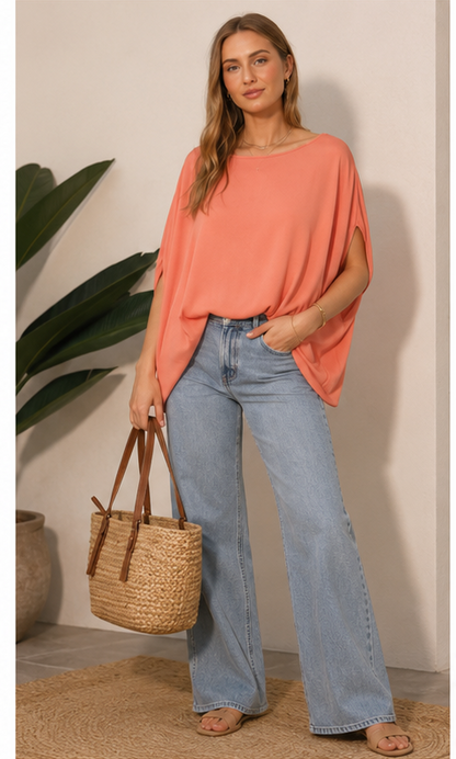 The Coral Cape Top