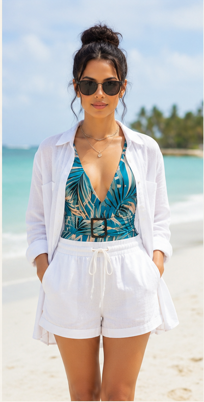 Tropical Palm One-Piece