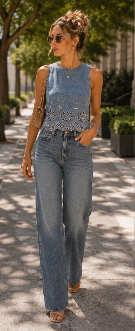 The Bluebell Eyelet Top