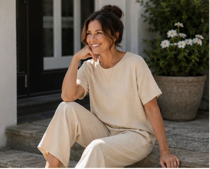 Everyday Comfort Beige Two-Piece Set