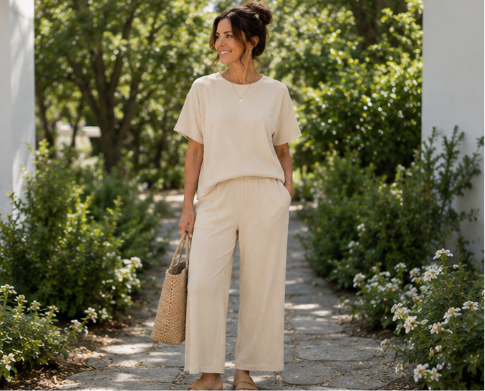 Everyday Comfort Beige Two-Piece Set