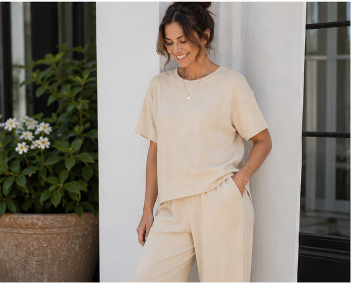 Everyday Comfort Beige Two-Piece Set