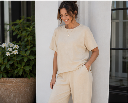 Everyday Comfort Beige Two-Piece Set