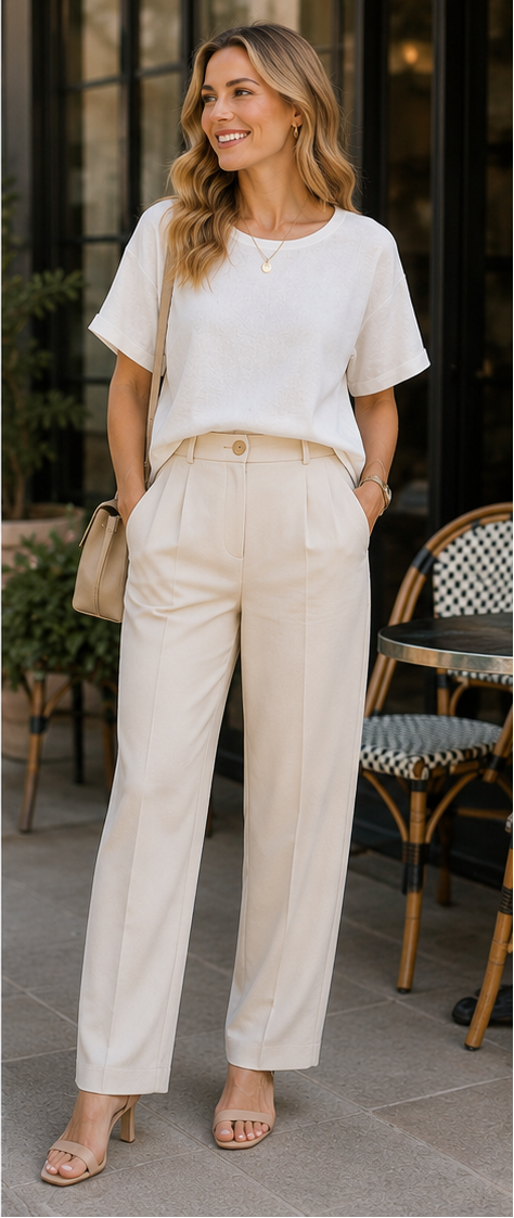 The Claudia Linen Cuff Sleeve Top