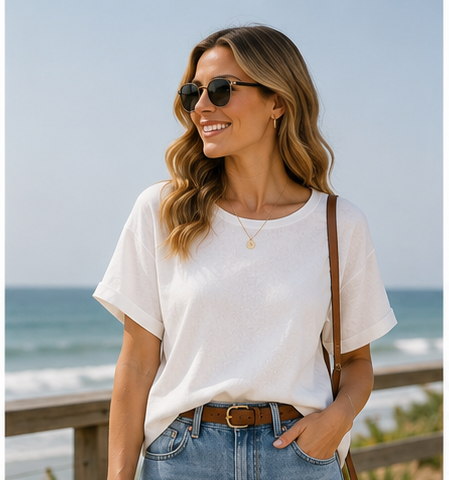 The Claudia Linen Cuff Sleeve Top