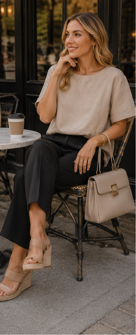 The Carley Linen Cuffed Sleeve Top