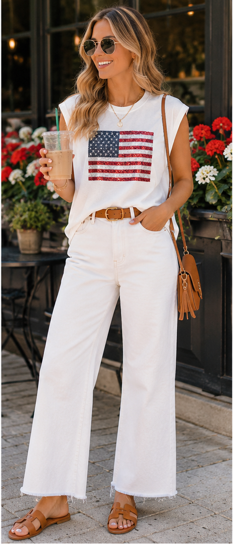 The Americana Sequins Knit Top
