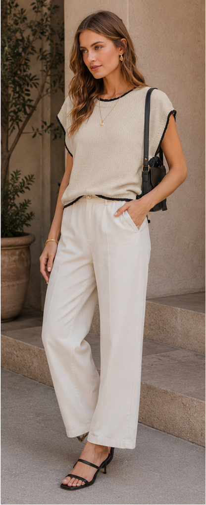 The Remi Lightweight Ribbon Tie Top