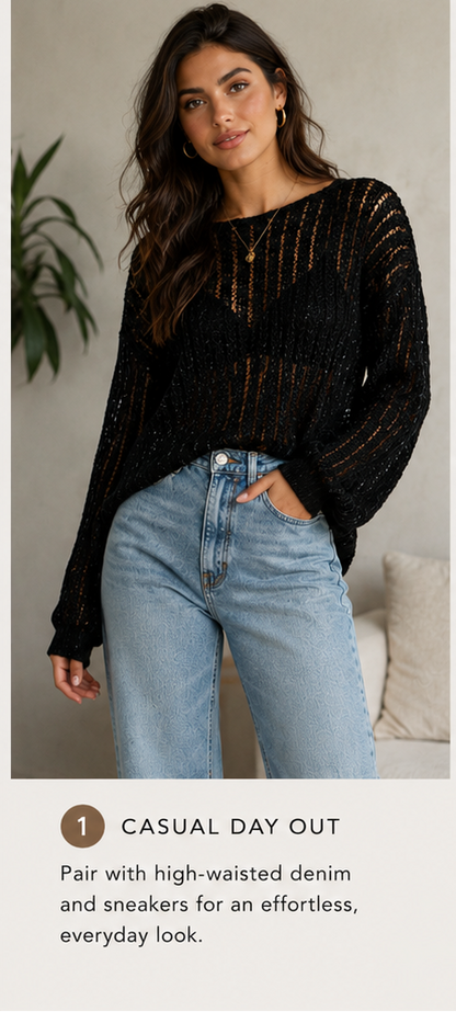 The Rita Open Weave Sweater