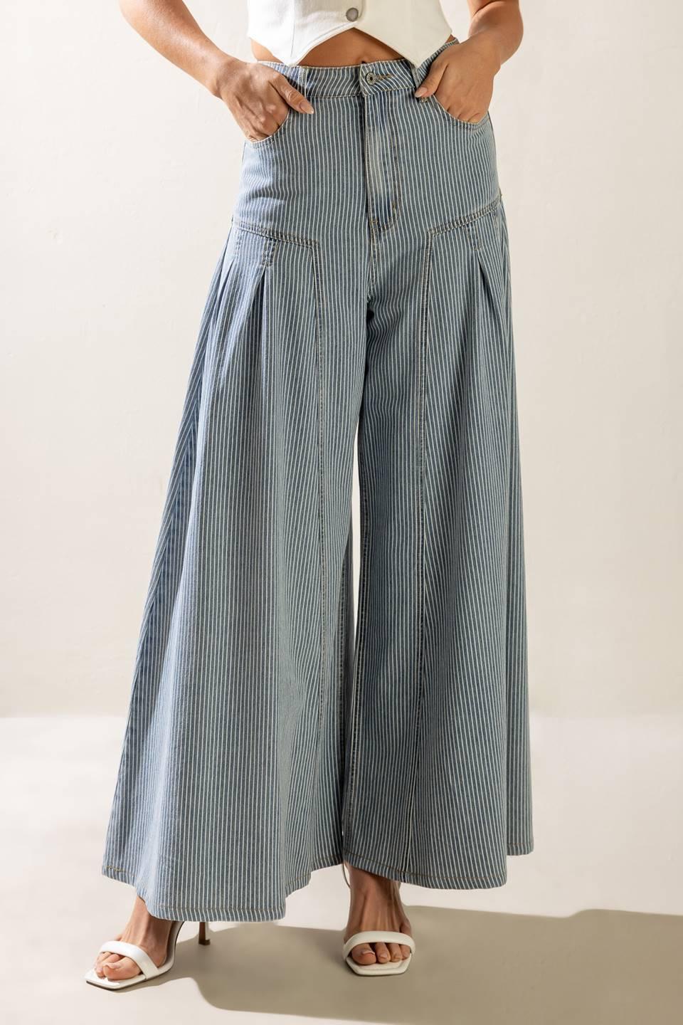 Skyline Stripe Denim Pants