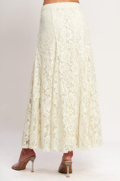 Ivory Garden Lace Midi Skirt