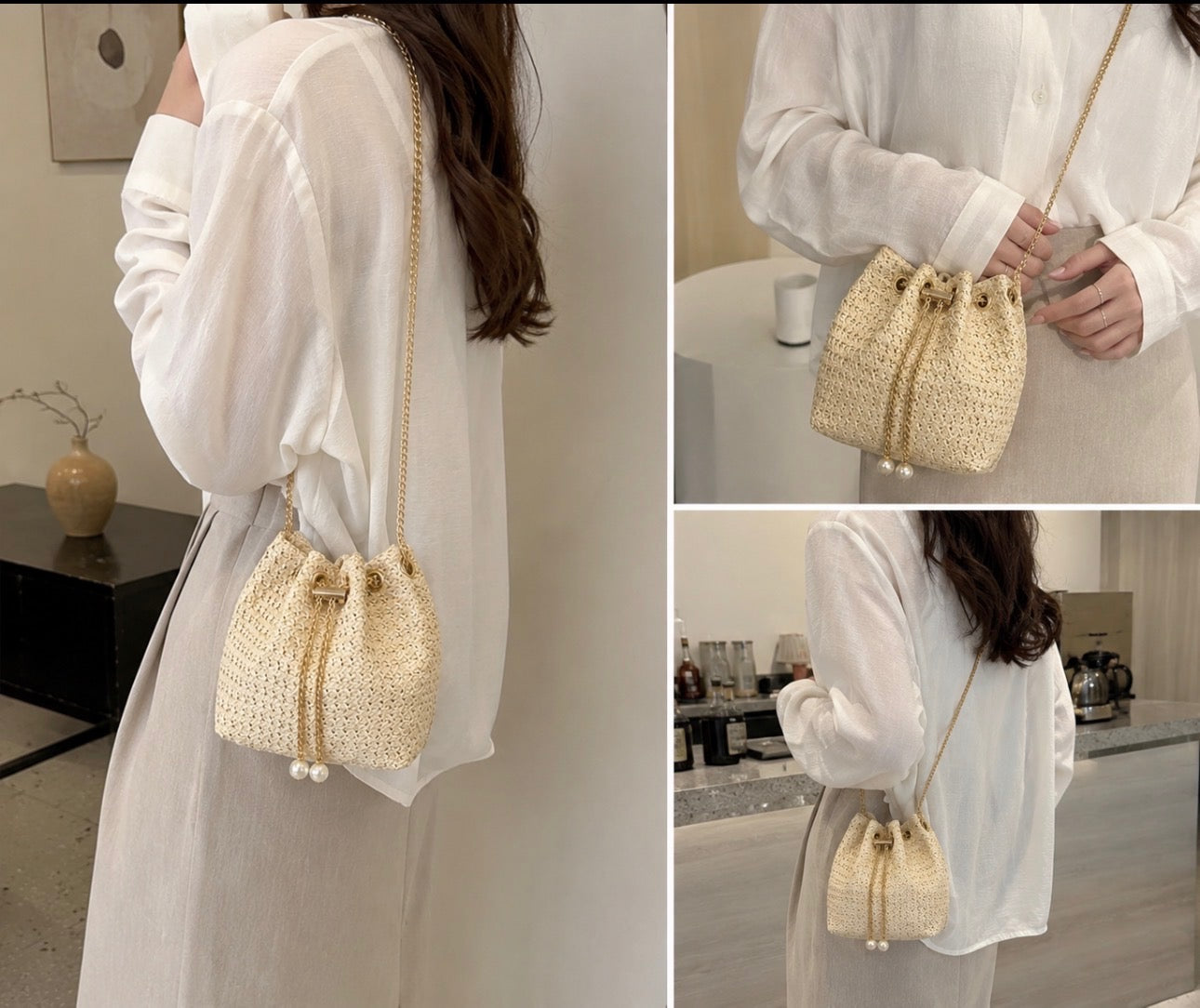 The Soleil Woven Bucket Bag