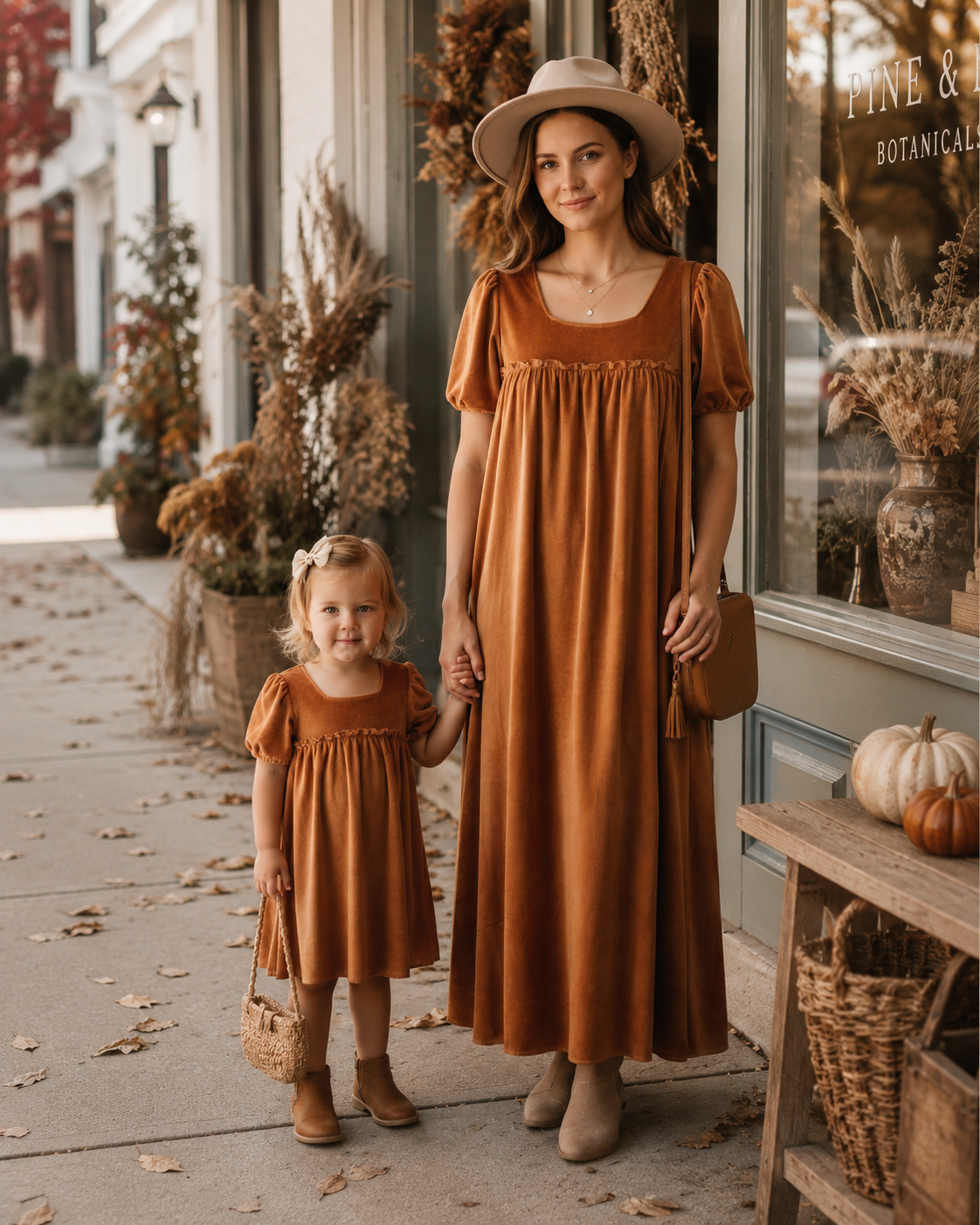 The Caramel Mae Mommy & Me Velvet Dress