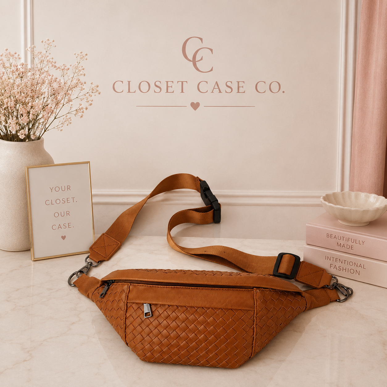 The Riley Woven Leather Sling Bag