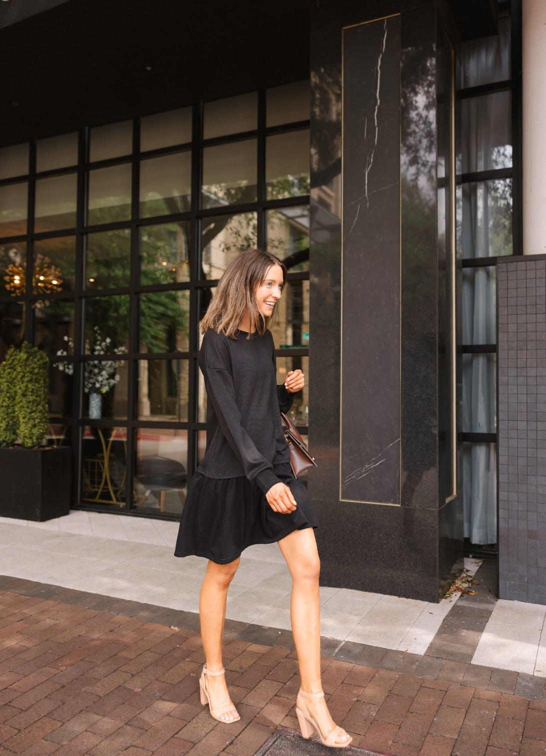 The Celia Waffle Knit Dress
