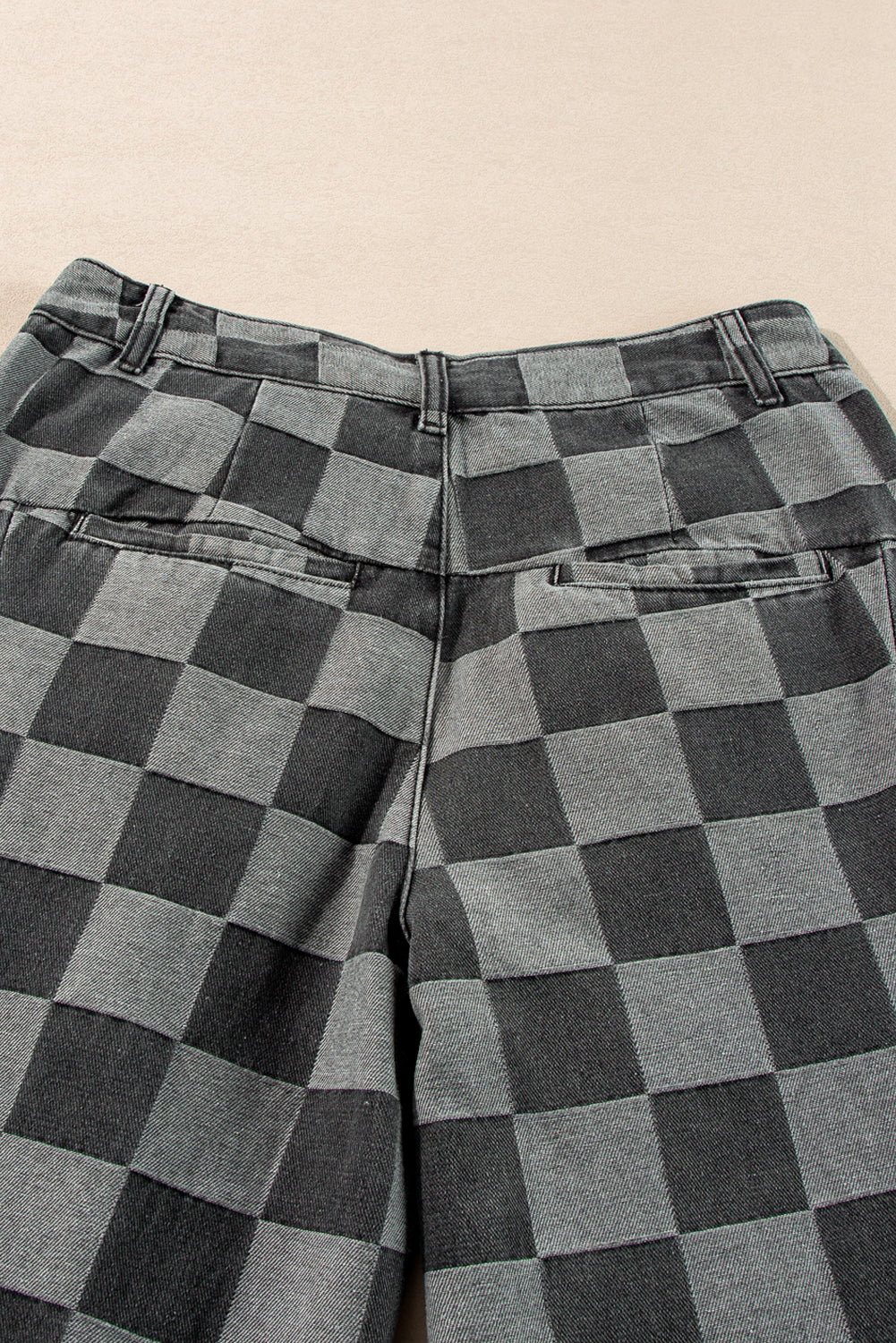 The Sloane Checkered Wide Leg Jeans