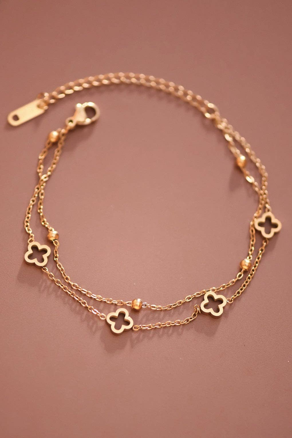 Clover Charm Layered Bracelet