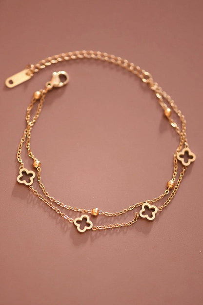 Clover Charm Layered Bracelet