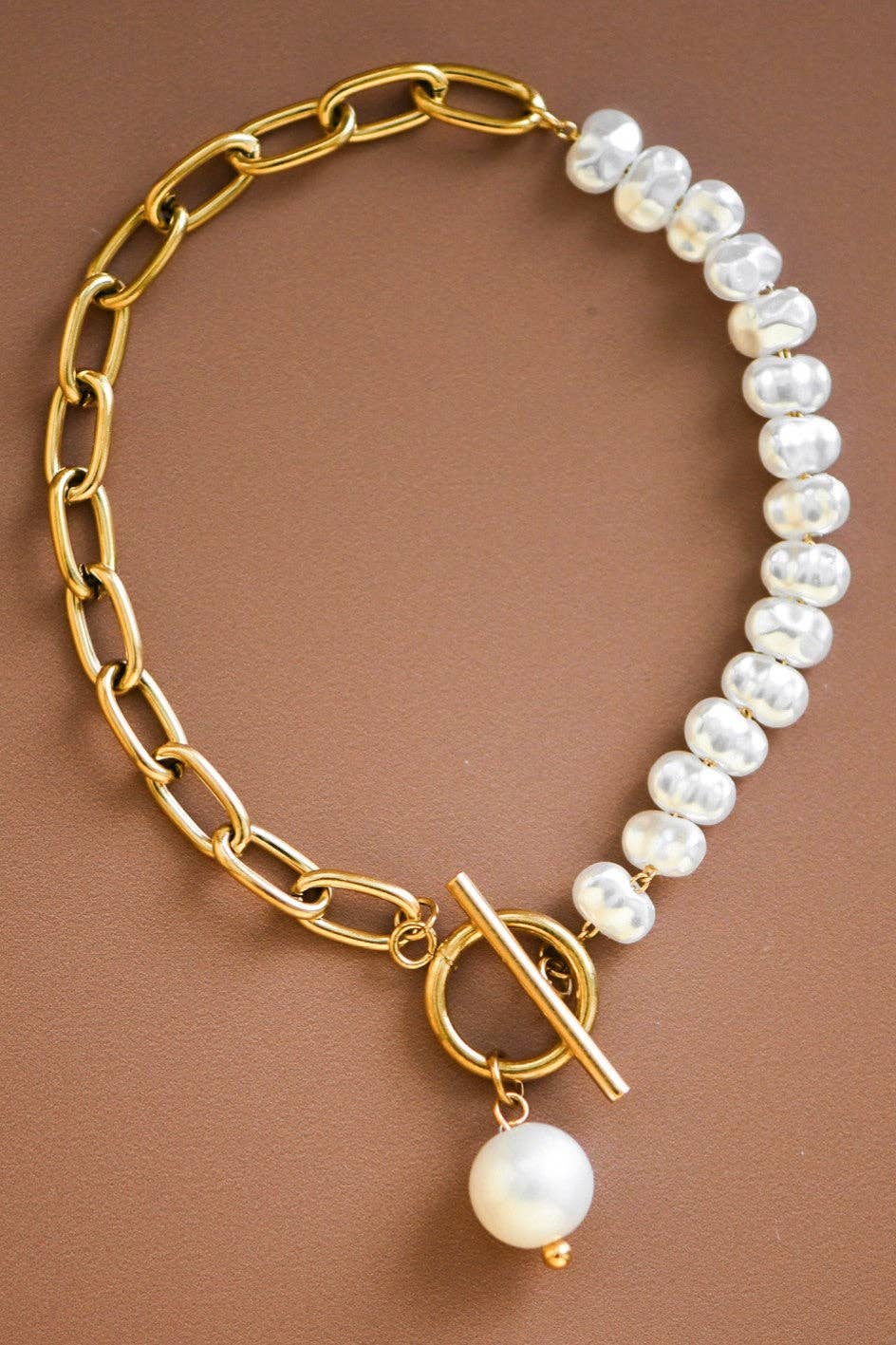 Harper Pearl Paperclip Bracelet