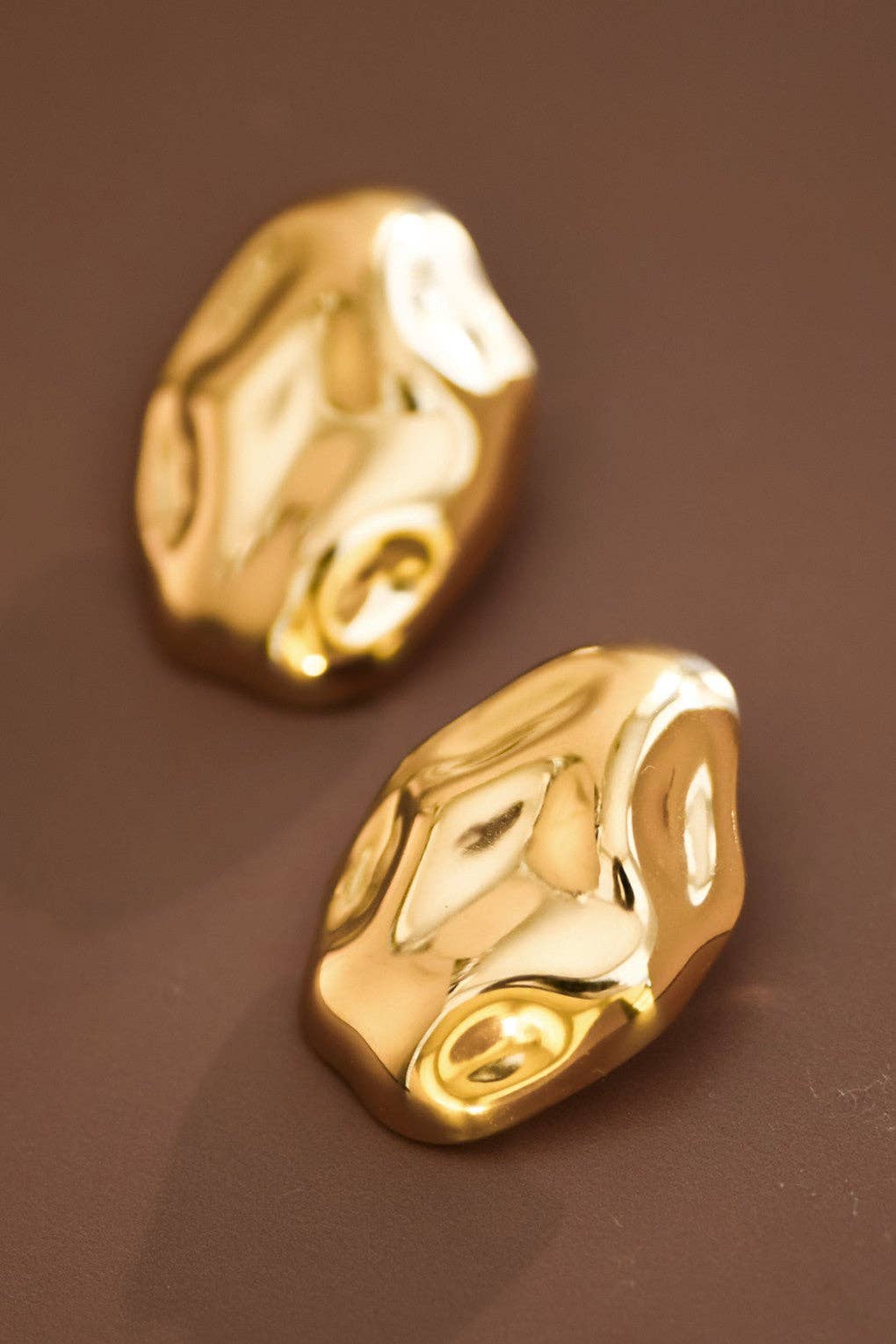 Molten Gold Stud Earrings