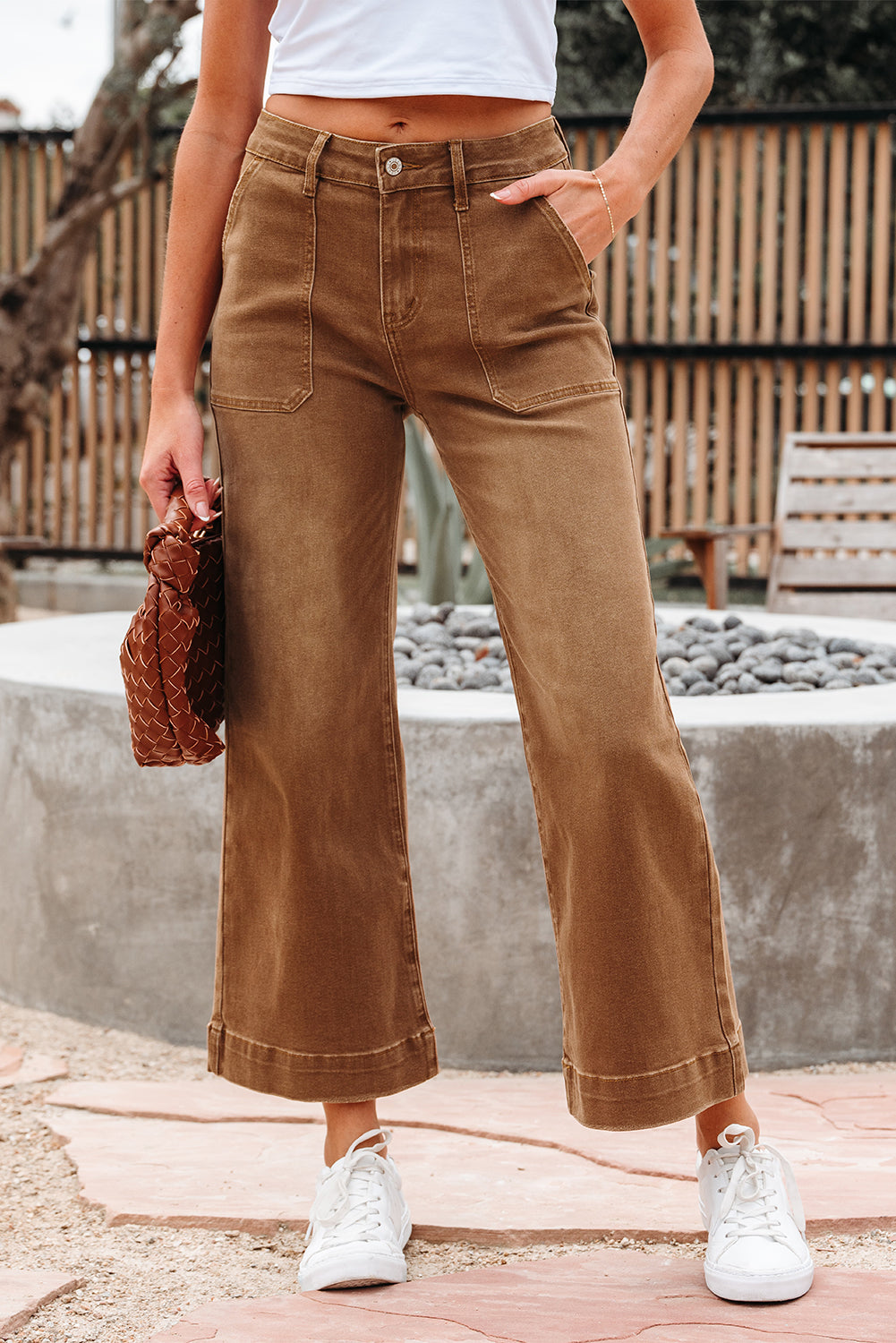 Hudson Cropped Wide Leg Jeans