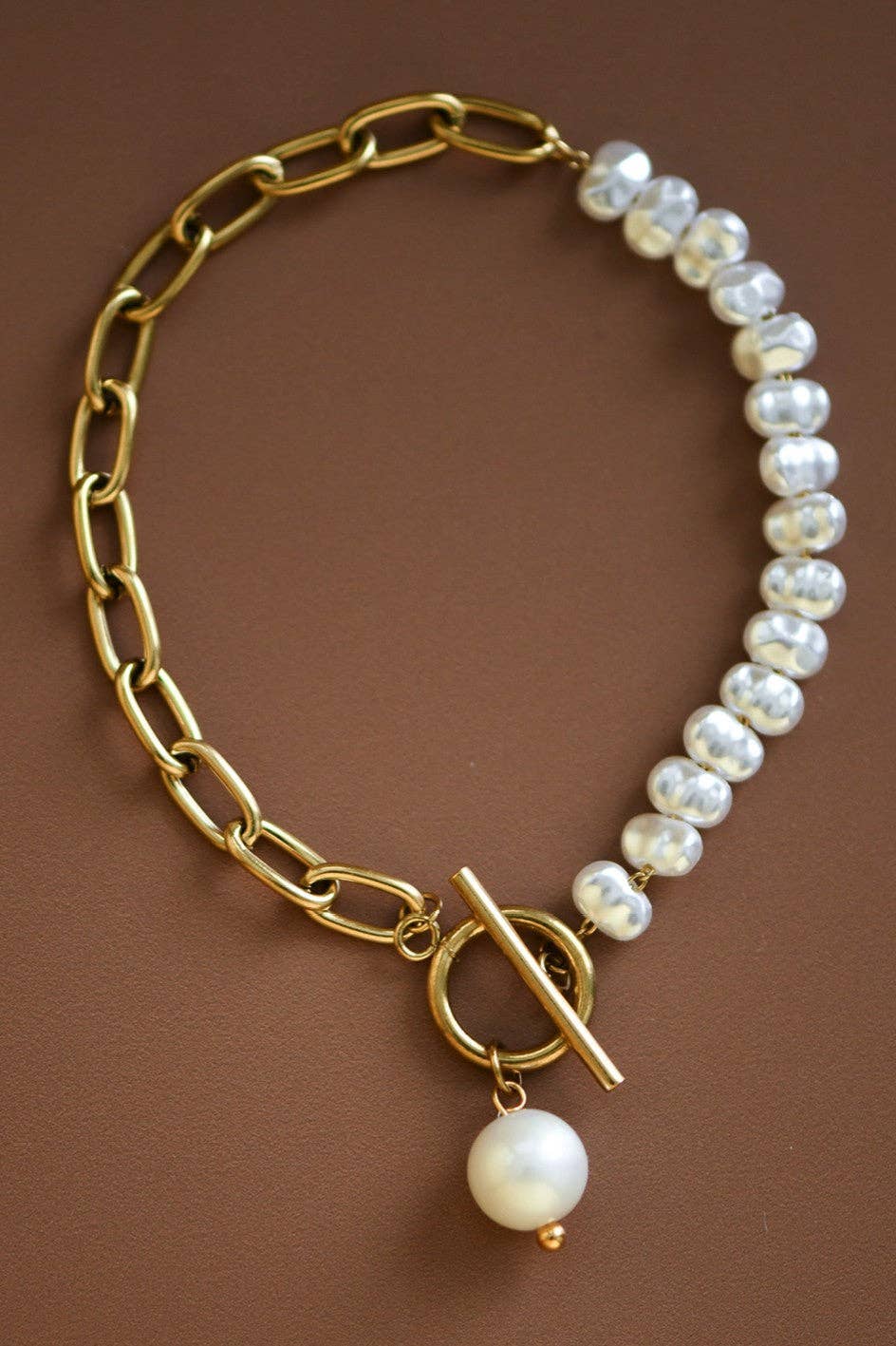Harper Pearl Paperclip Bracelet