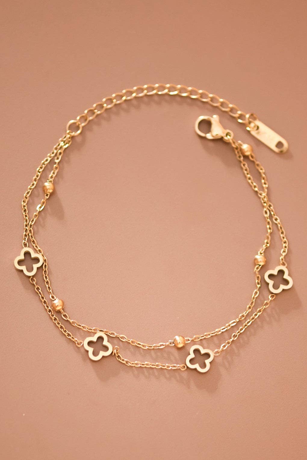 Clover Charm Layered Bracelet