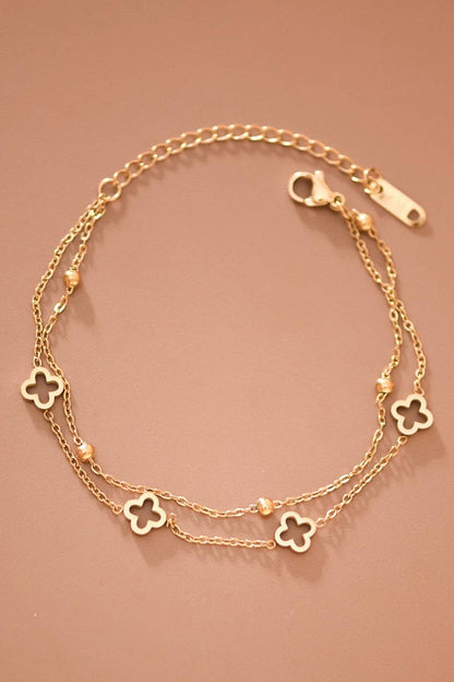 Clover Charm Layered Bracelet
