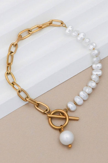 Harper Pearl Paperclip Bracelet