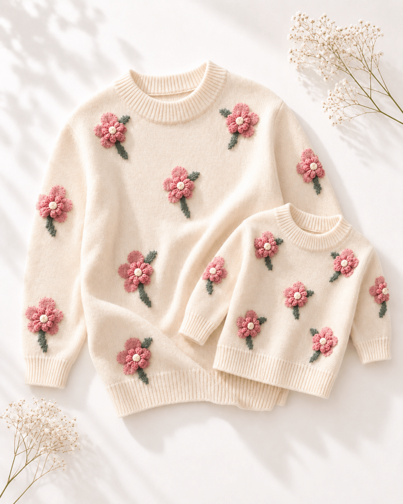 The Evie Floral Knit Sweater