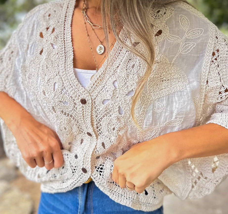 The  Lucienne Crochet Cardigan