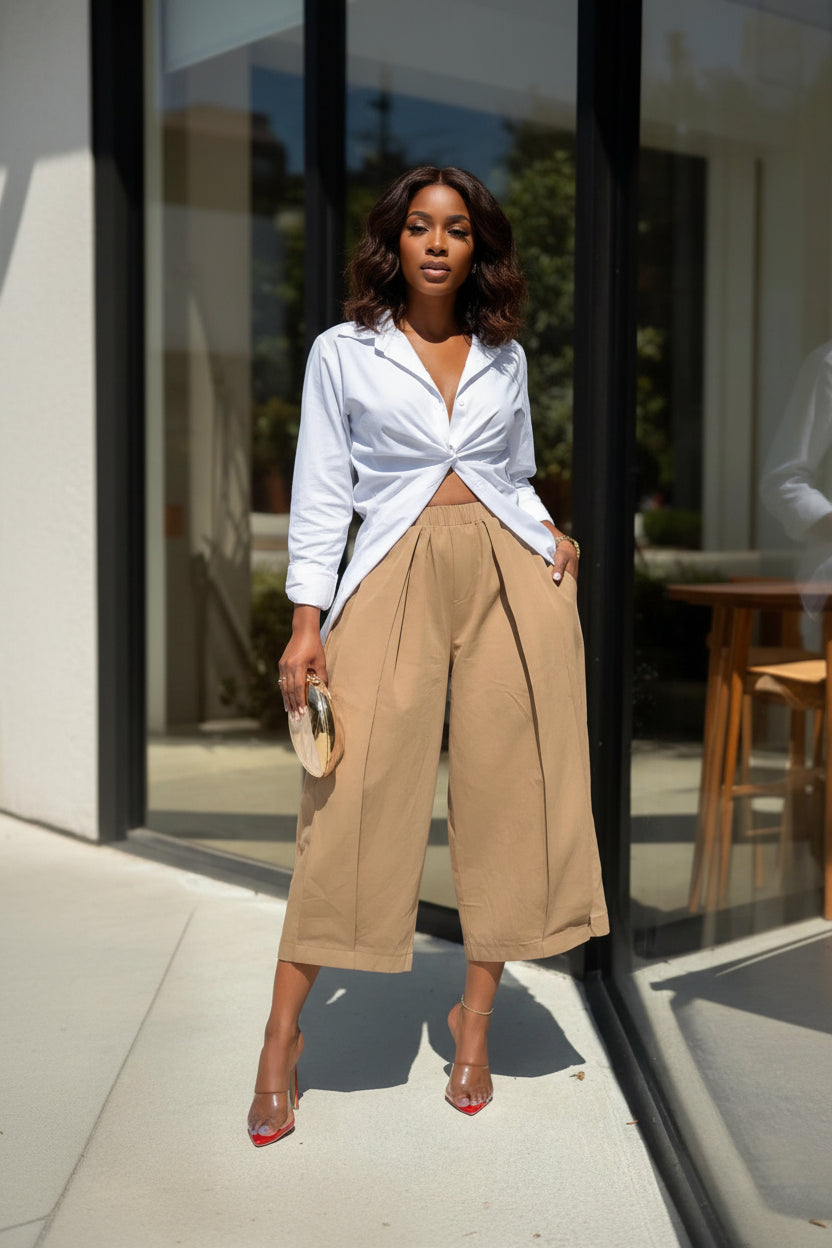 The Sabby Wide Leg Cropped Pant