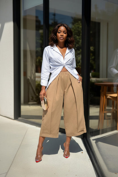 The Sabby Wide Leg Cropped Pant