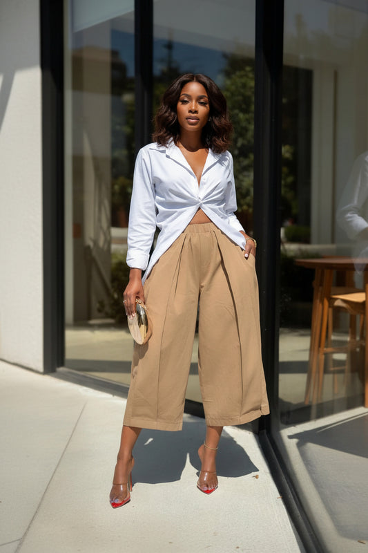The Sabby Wide Leg Cropped Pant