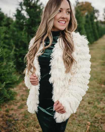 The Ivory Luxe Shag Jacket | Mommy & Me