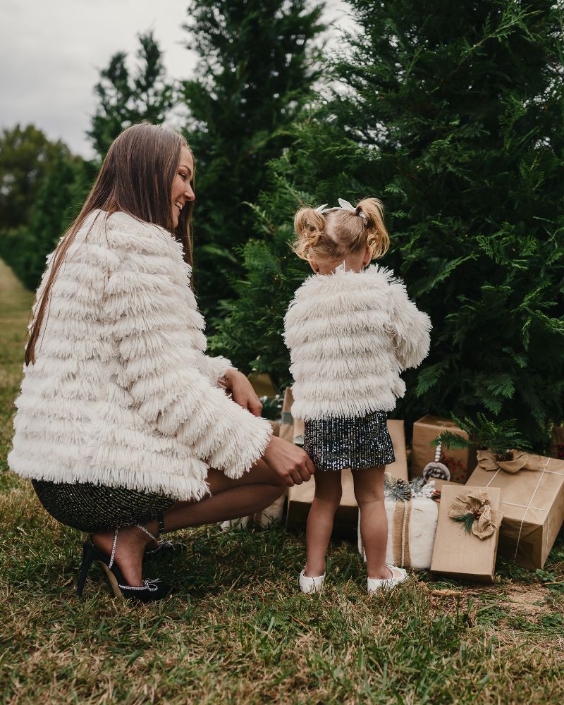The Ivory Luxe Shag Jacket | Mommy & Me