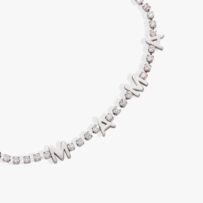 'Mama' Crystal Tennis Bracelet