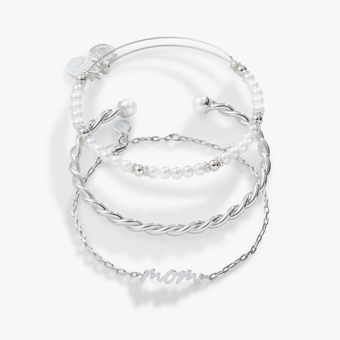Mom Script Bracelet, Set of 3